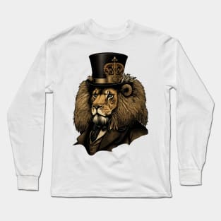 Lion wearing top hat Long Sleeve T-Shirt